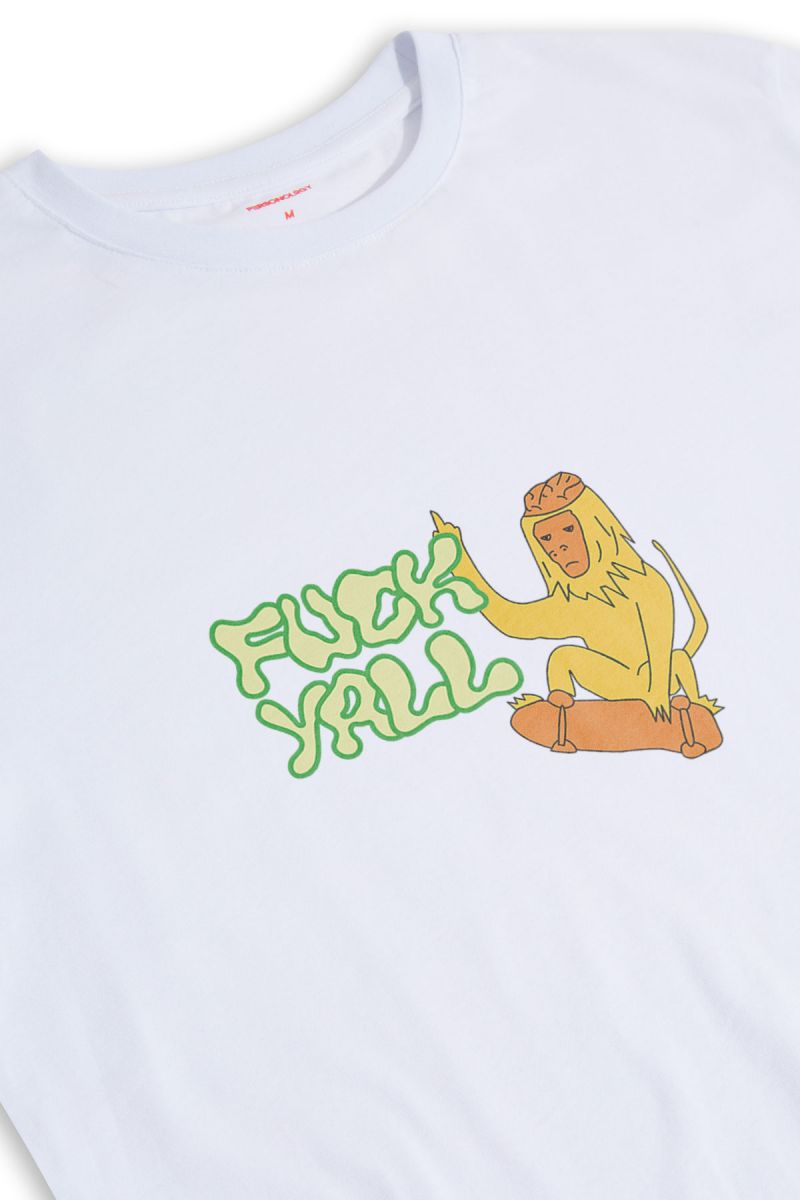 White Soft Fabric Fuck Yall Design Short Sleeve Tee