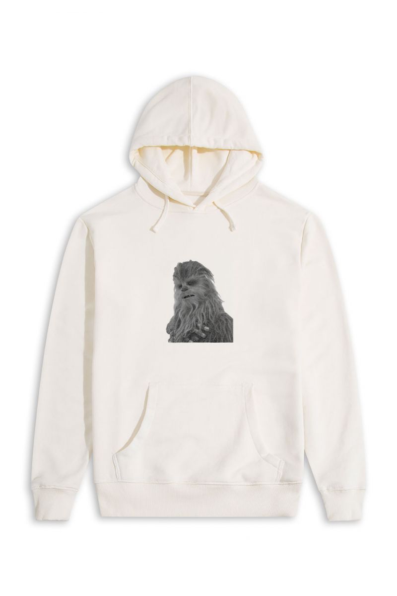 Ecru Premium Cotton Godzilla Design Pullover Hoodie