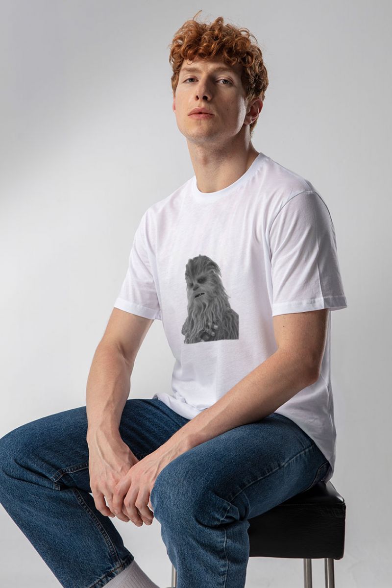 White Soft Fabric Godzilla Design Short Sleeve Tee