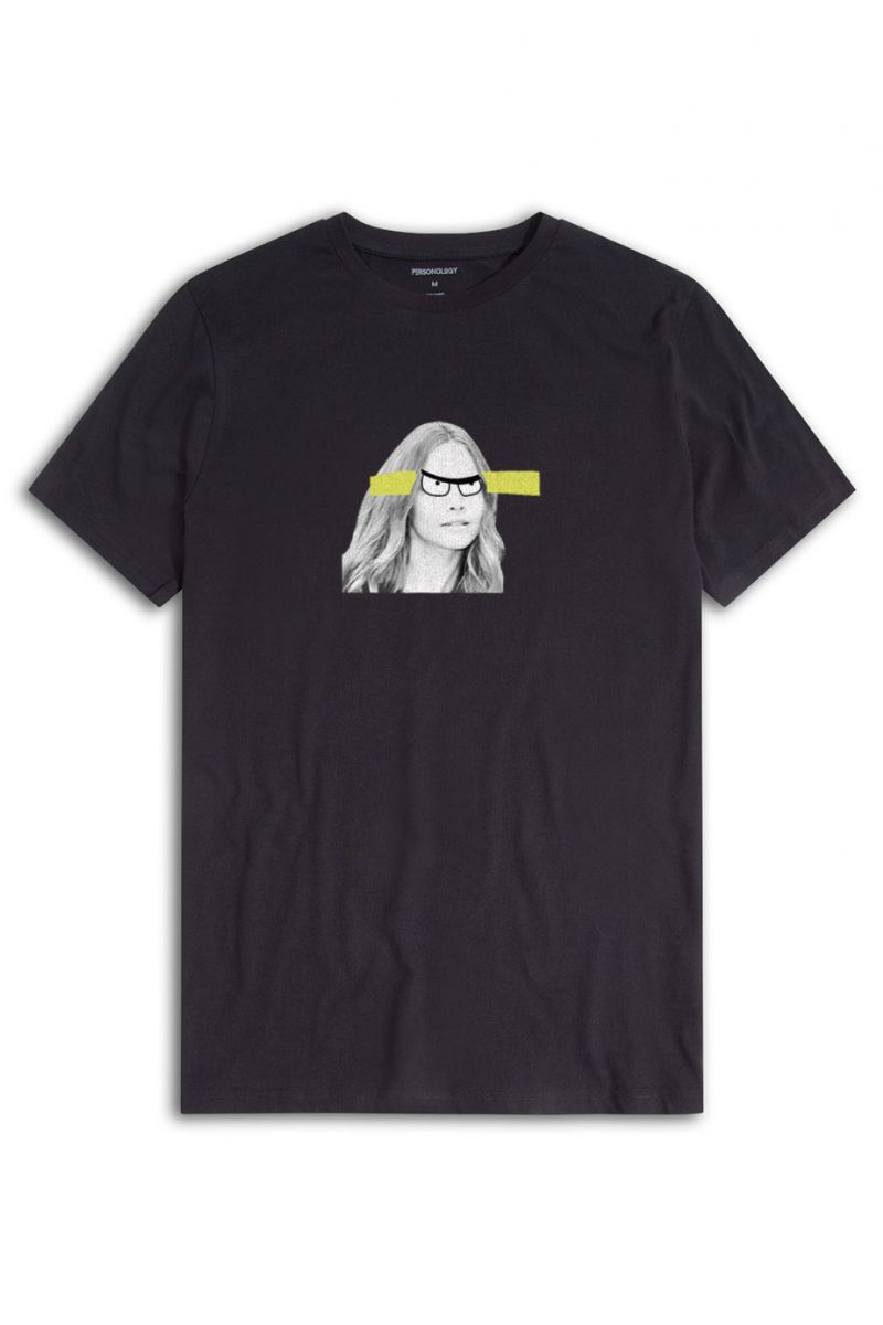 Black Soft Fabric Beauty Design Short Sleeve Tee