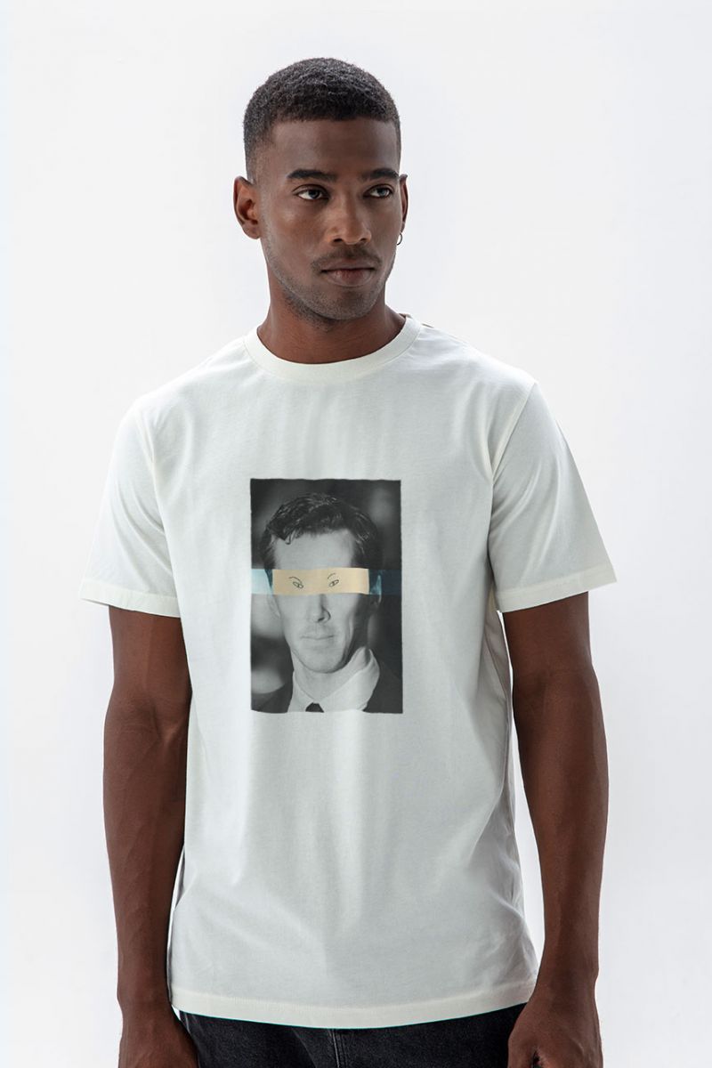 Off White Soft Fabric Handsome Design Short Sleeve Tee