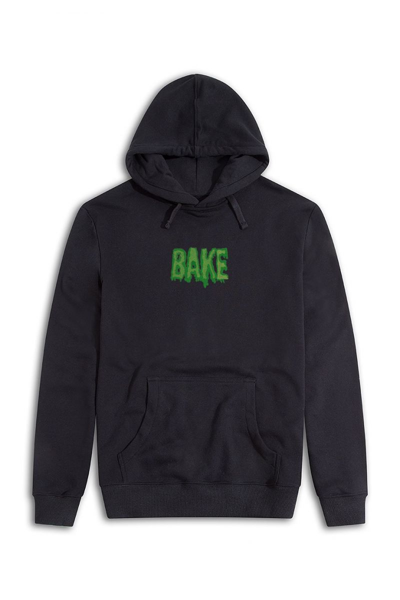Black Premium Cotton Bake Design Pullover Hoodie