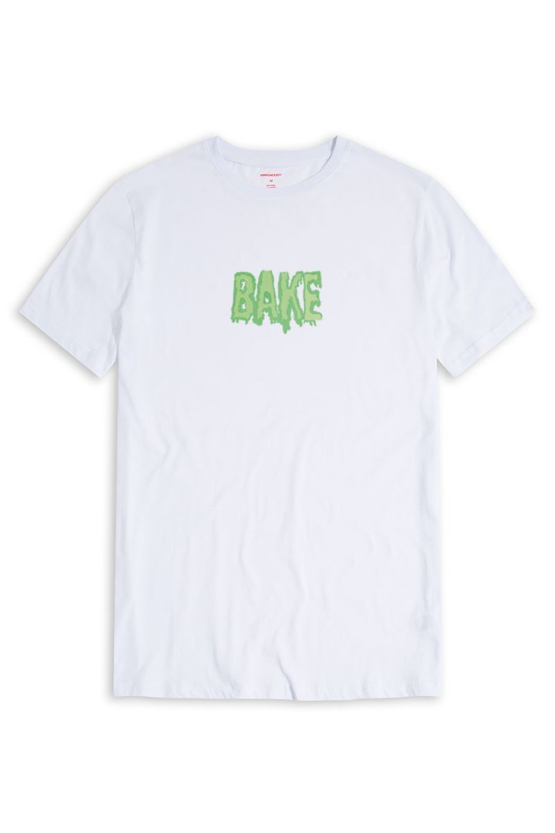 White Soft Fabric Bake Design Short Sleeve Tee