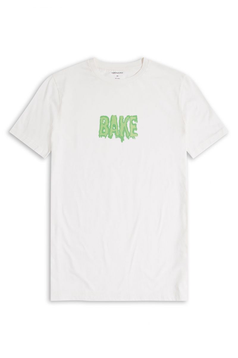 Off White Soft Fabric Bake Design Short Sleeve Tee