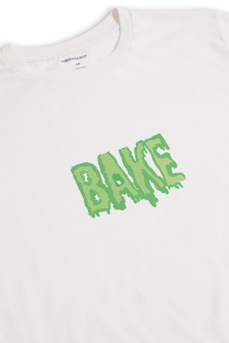 Off White Soft Fabric Bake Design Short Sleeve Tee
