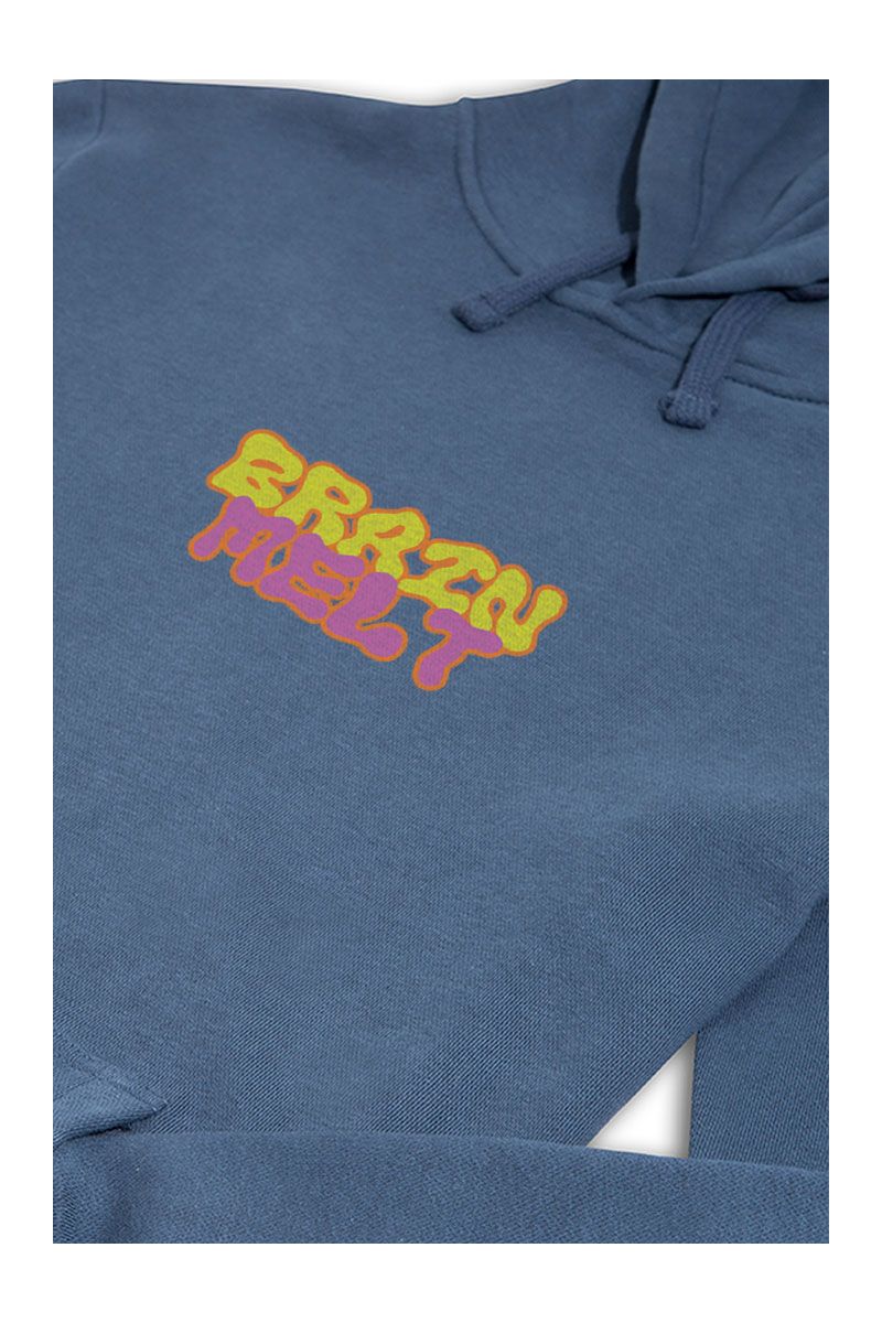 Navy Premium Cotton Braim Melt Design Pullover Hoodie