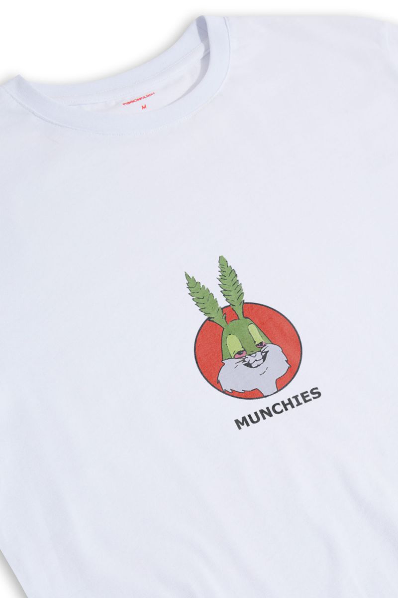 White Soft Fabric Munchies Design Short Sleeve Tee