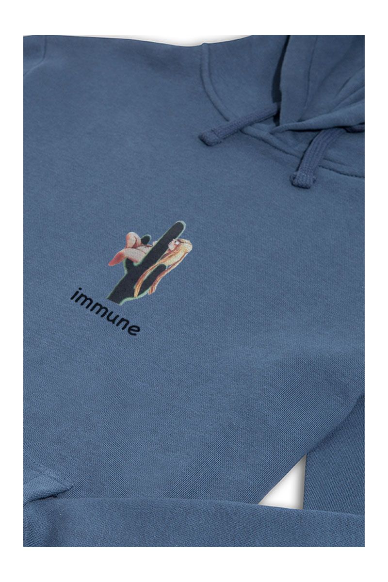 Navy Premium Cotton Immune Design Pullover Hoodie