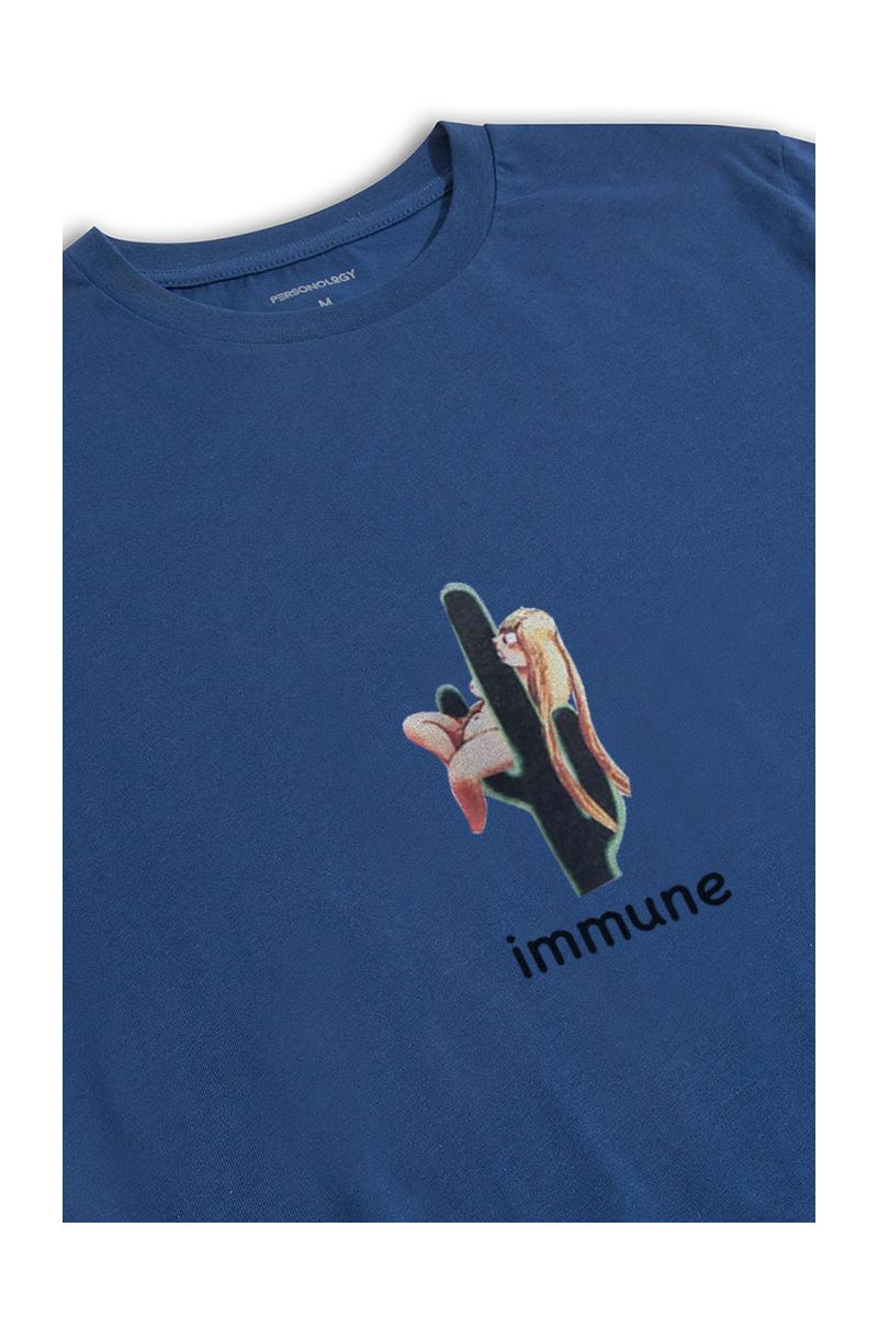 Navy Soft Fabric Immune Design Short Sleeve Tee