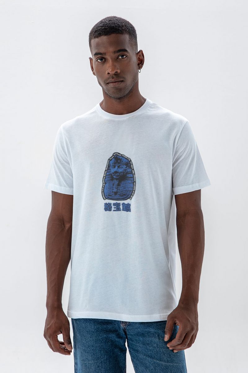 White Soft Fabric Shibuya Design Short Sleeve Tee