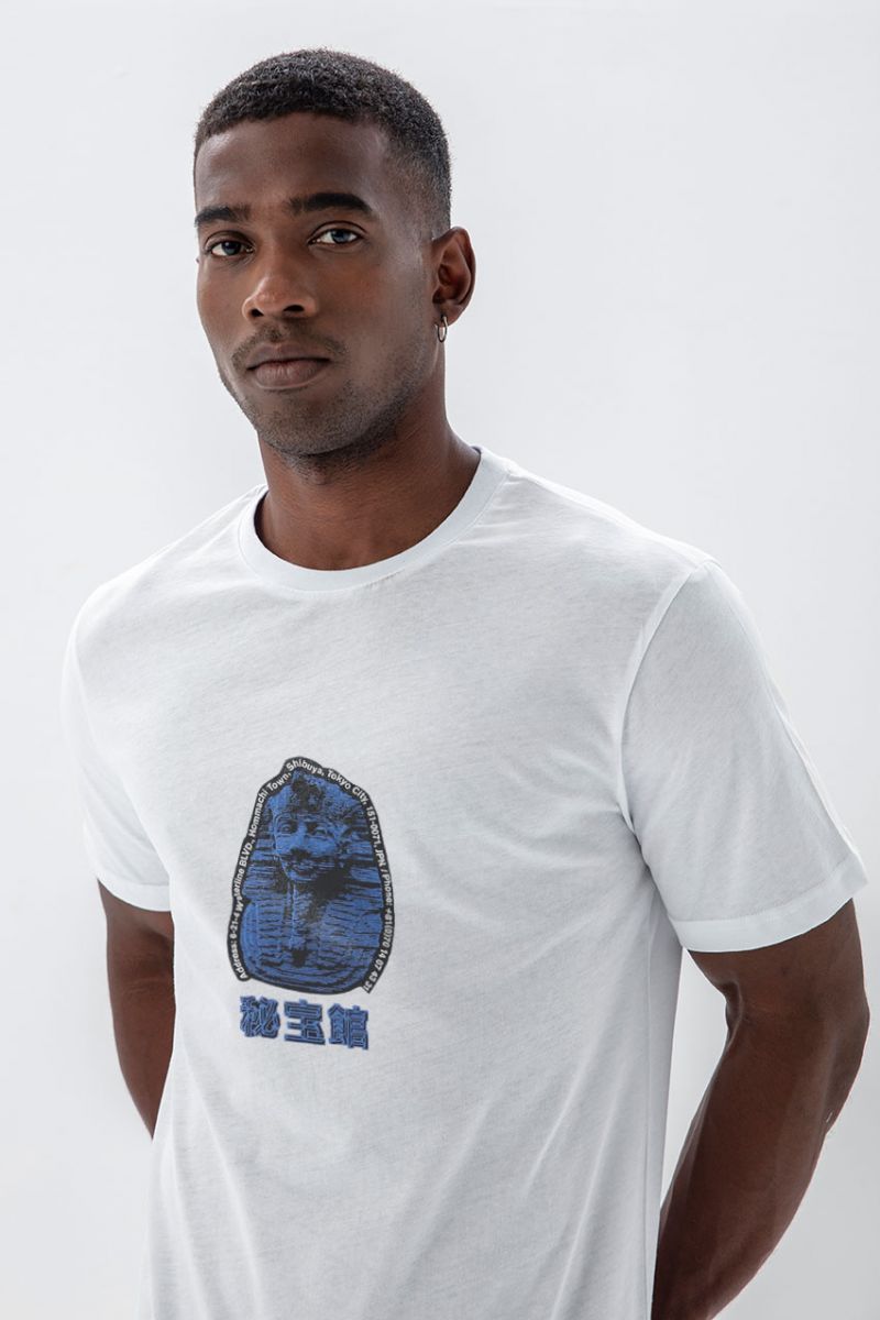 White Soft Fabric Shibuya Design Short Sleeve Tee