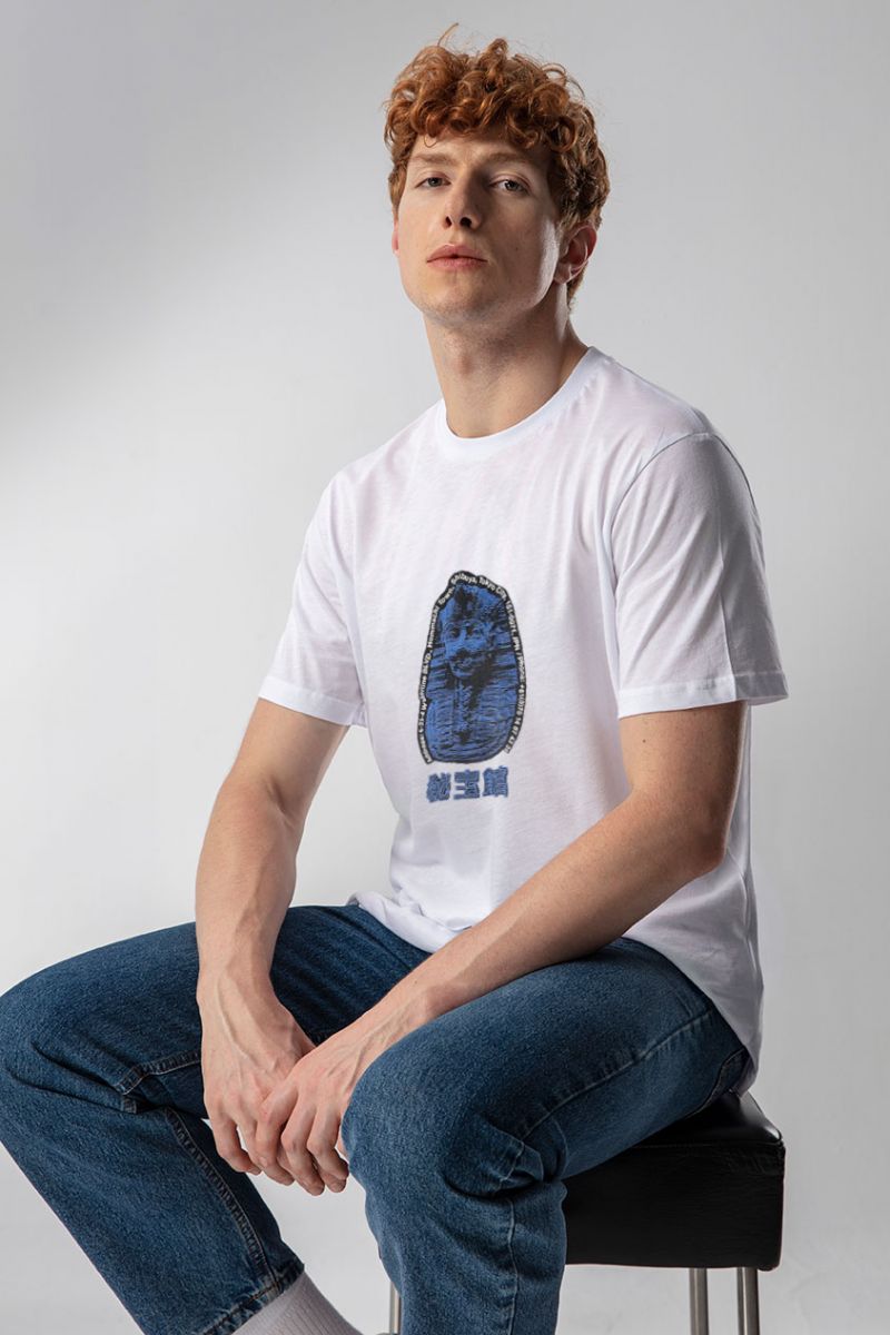 White Soft Fabric Shibuya Design Short Sleeve Tee
