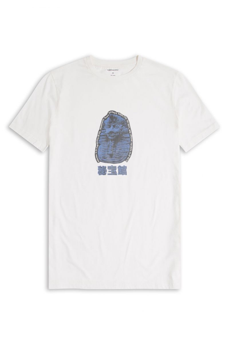 Off White Soft Fabric Shibuya Design Short Sleeve Tee