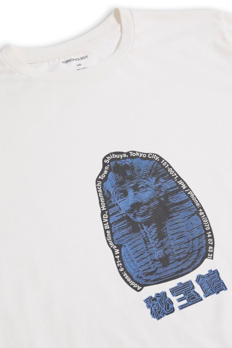 Off White Soft Fabric Shibuya Design Short Sleeve Tee