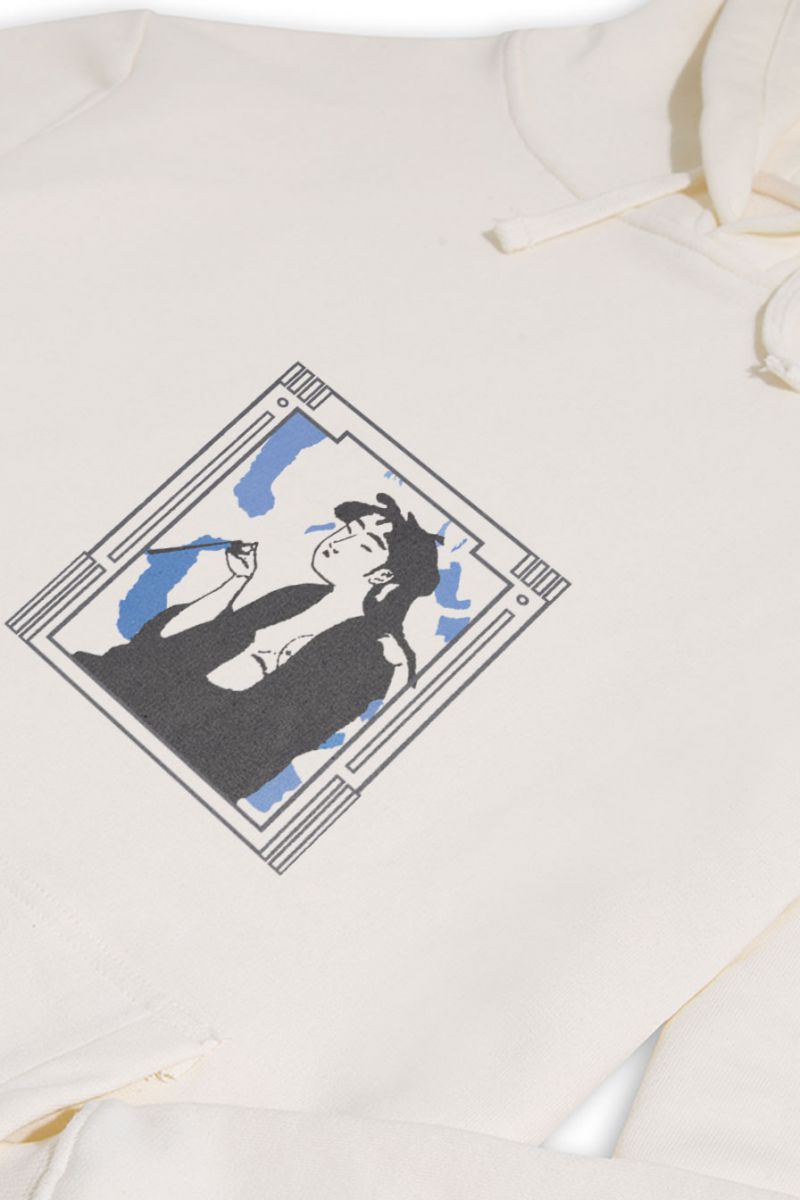 Ecru Premium Cotton Edwin Supply Design Pullover Hoodie