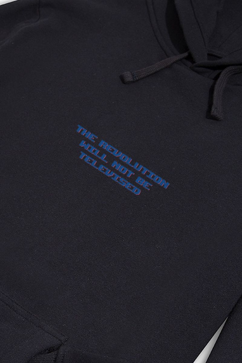 Black Premium Cotton Revolution Design Pullover Hoodie