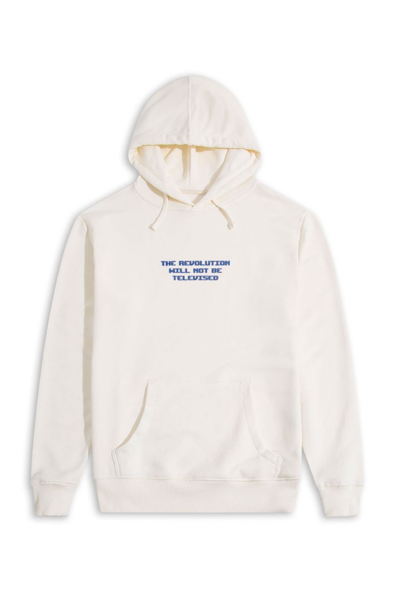 Ecru Premium Cotton Revolution Design Pullover Hoodie