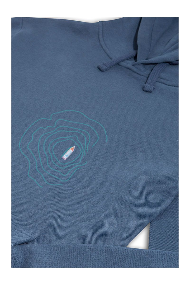 Navy Premium Cotton Wind Design Pullover Hoodie