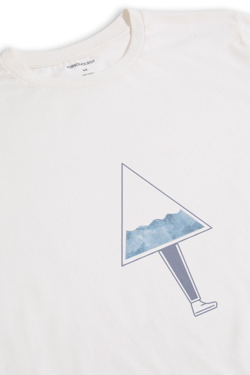 Off White Soft Fabric Human Design Short Sleeve Tee