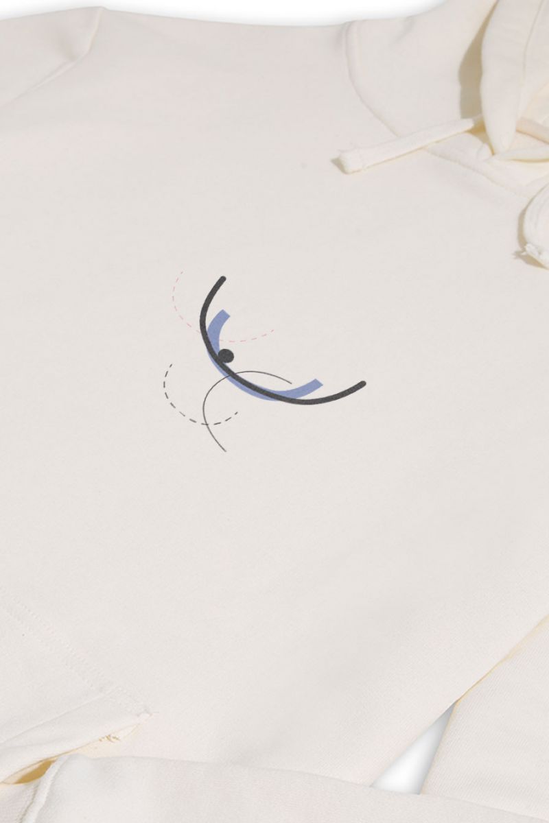 Ecru Premium Cotton Merriment Design Pullover Hoodie