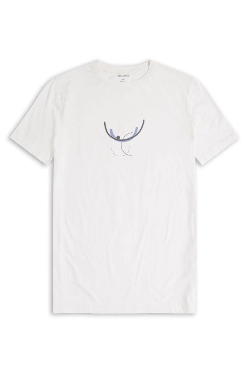 Off White Soft Fabric Merriment Design Short Sleeve Tee