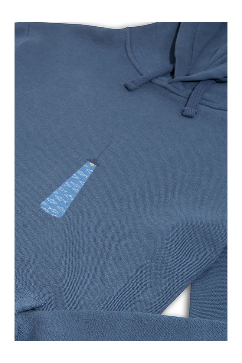 Navy Premium Cotton Fish in the Dark Design Pullover Hoodie