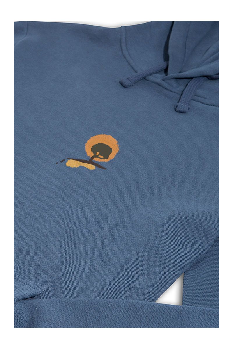 Navy Premium Cotton Robuts Like a Tree Design Pullover Hoodie