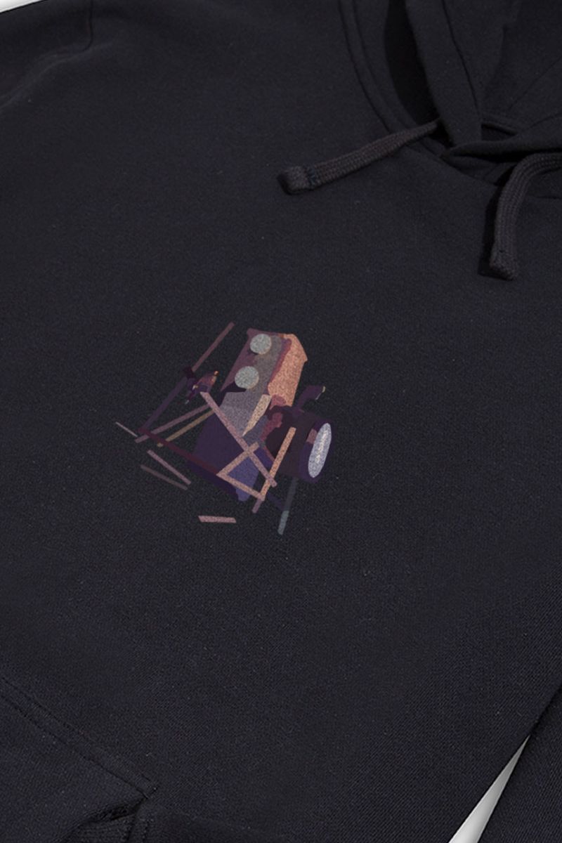 Black Premium Cotton Velv Design Pullover Hoodie