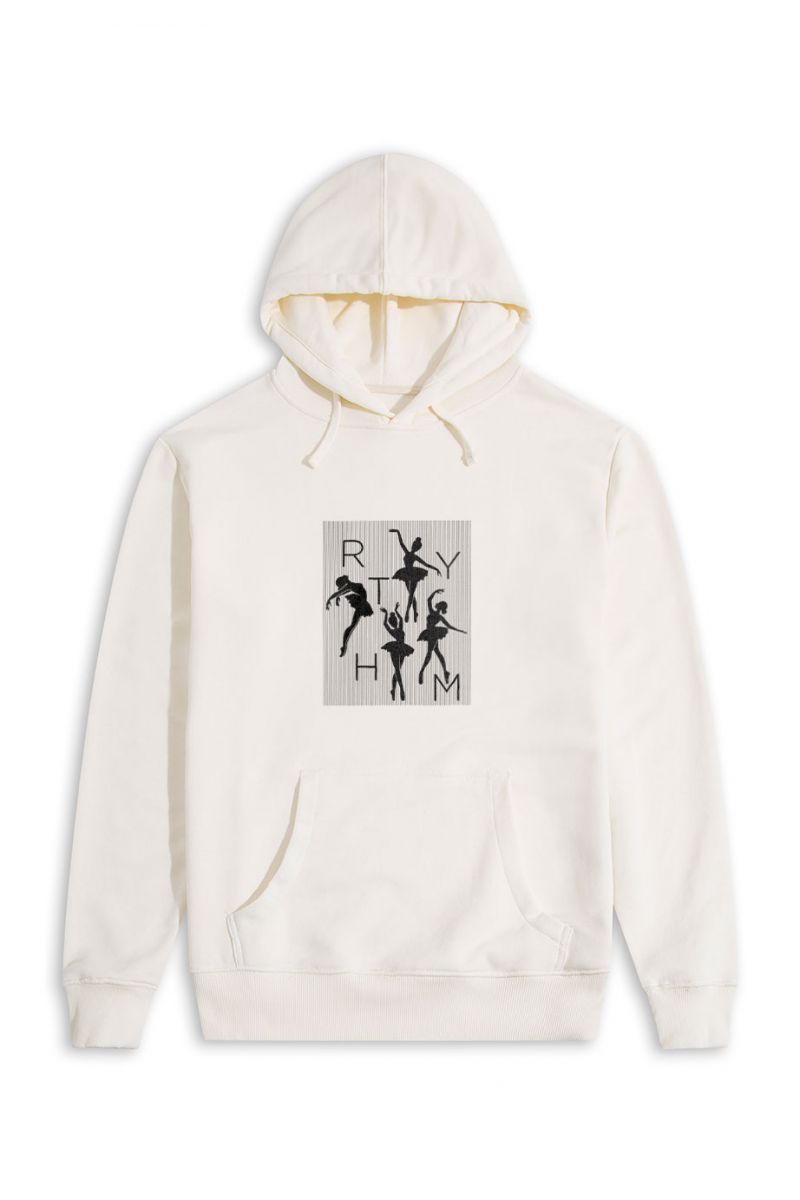 Ecru Premium Cotton Collective Ryhtm Design Pullover Hoodie