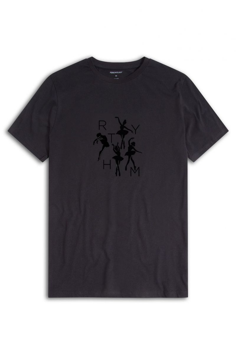 Black Soft Fabric Collective Ryhtm Design Short Sleeve Tee