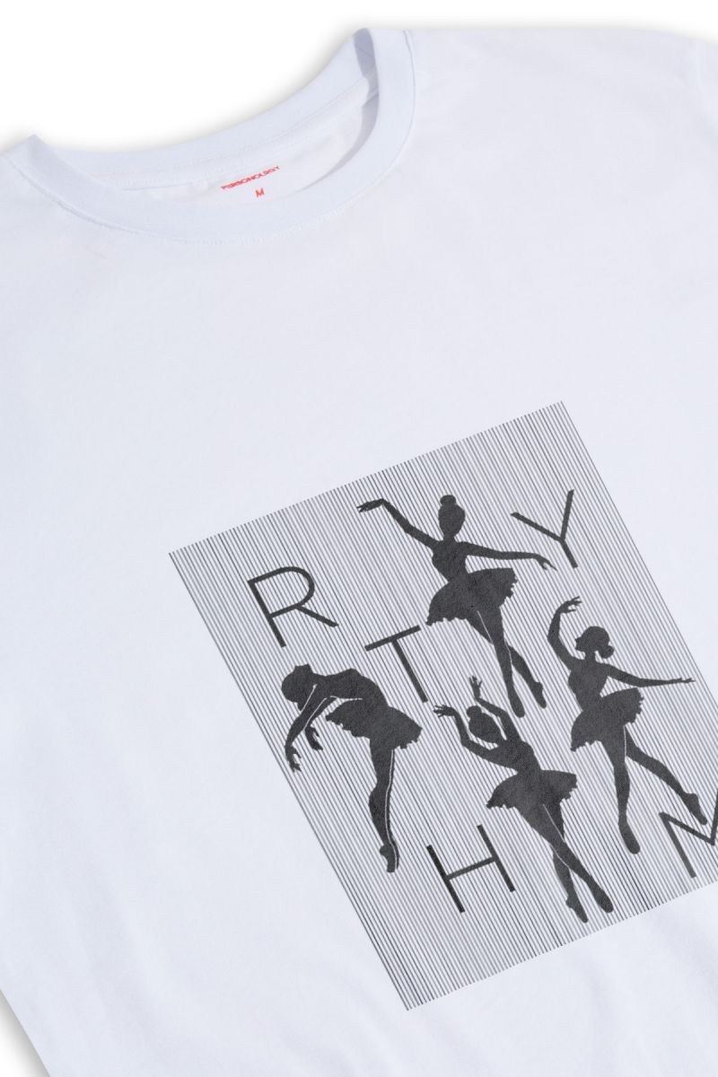 White Soft Fabric Collective Ryhtm Design Short Sleeve Tee
