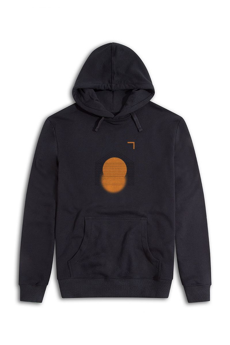 Black Premium Cotton Search Sun Design Pullover Hoodie