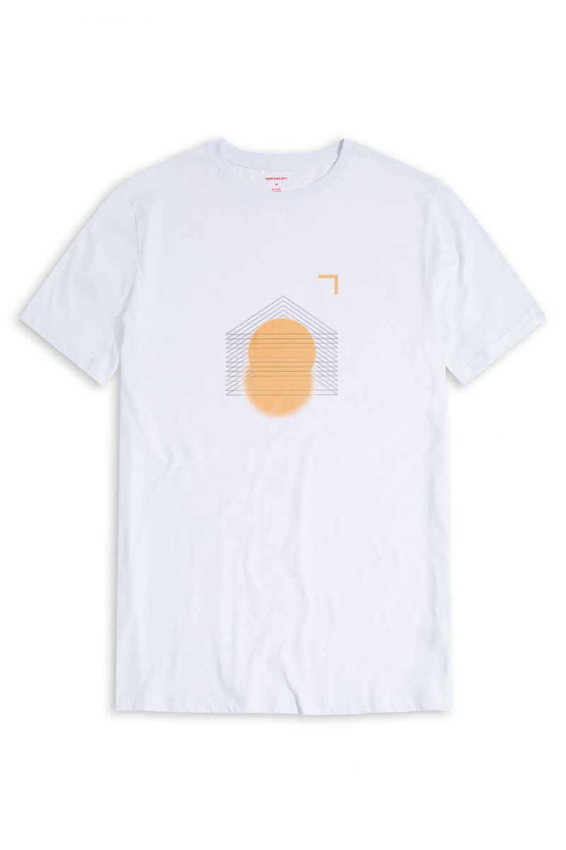 White Soft Fabric Search Sun Design Short Sleeve Tee