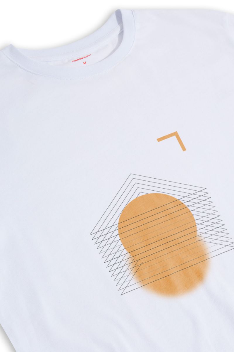 White Soft Fabric Search Sun Design Short Sleeve Tee