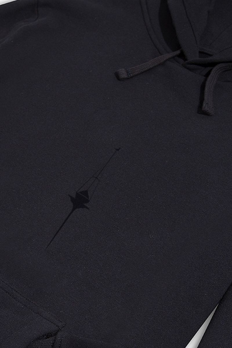 Black Premium Cotton Reflection Design Pullover Hoodie