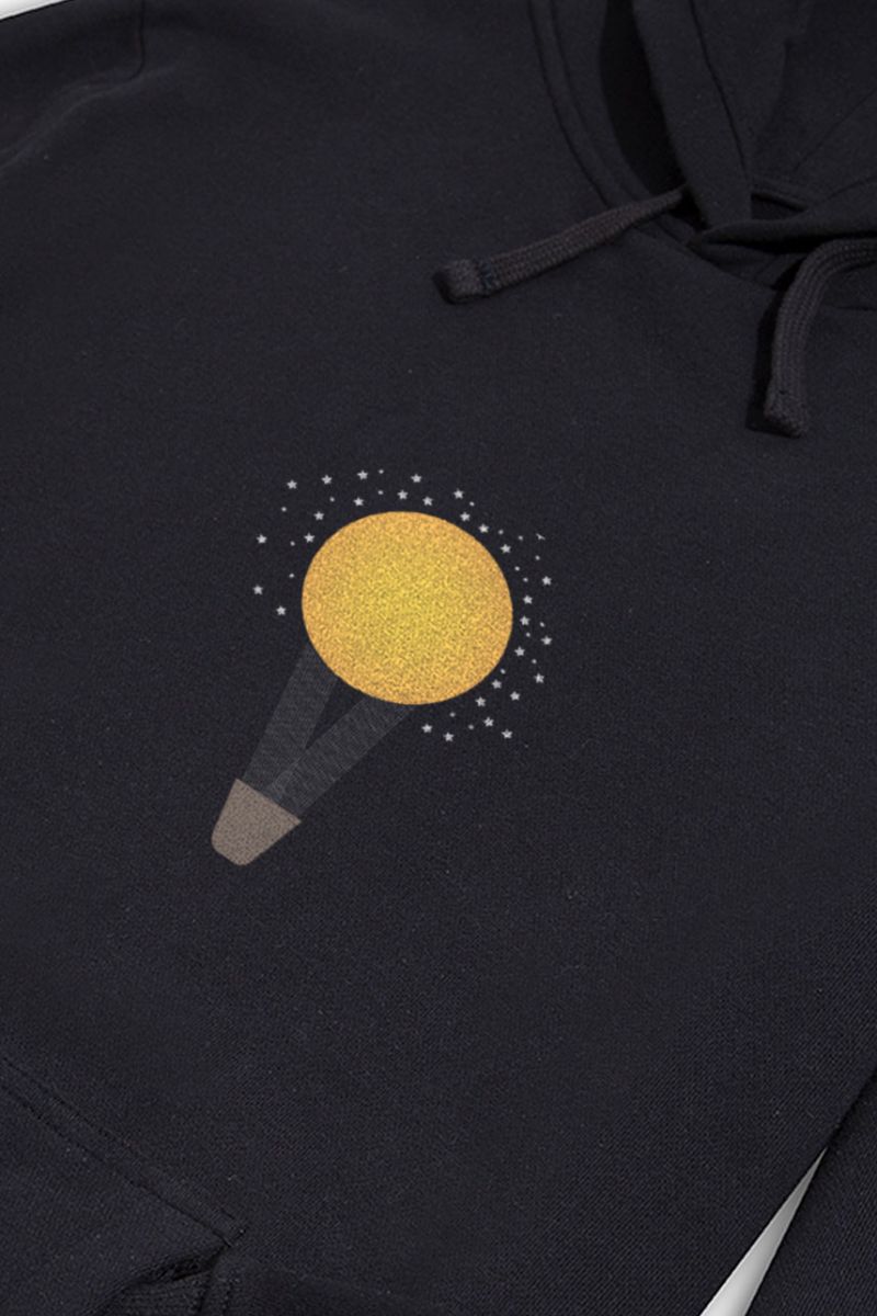 Black Premium Cotton Dawn Sun Design Pullover Hoodie