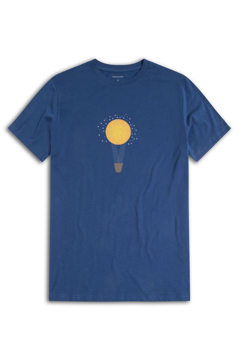 Navy Soft Fabric Dawn Sun Design Short Sleeve Tee