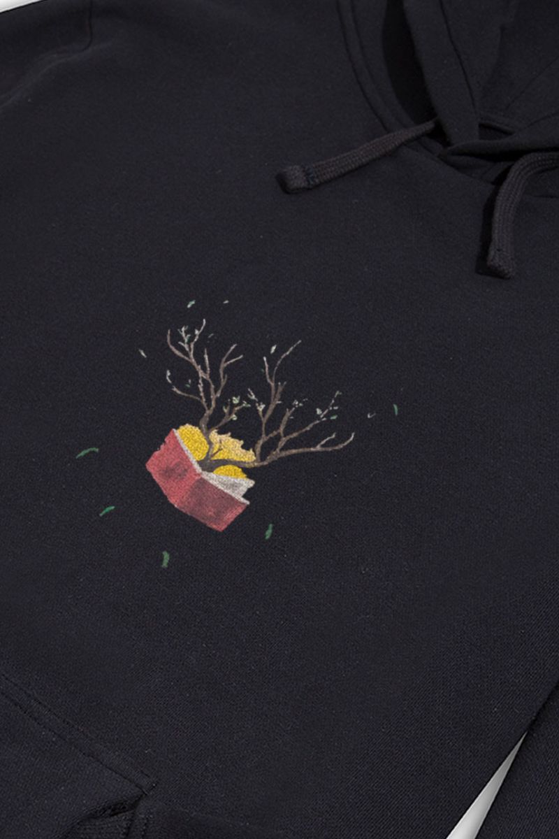 Black Premium Cotton Autumn Design Pullover Hoodie