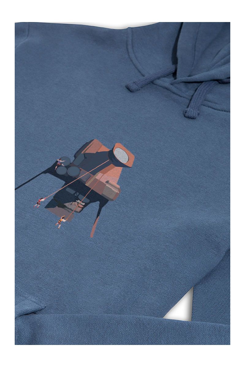 Navy Premium Cotton Acro Design Pullover Hoodie