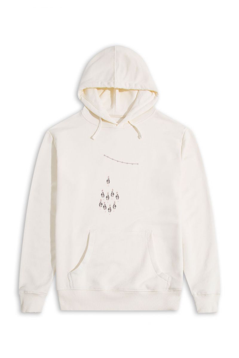 Ecru Premium Cotton Lead Design Pullover Hoodie