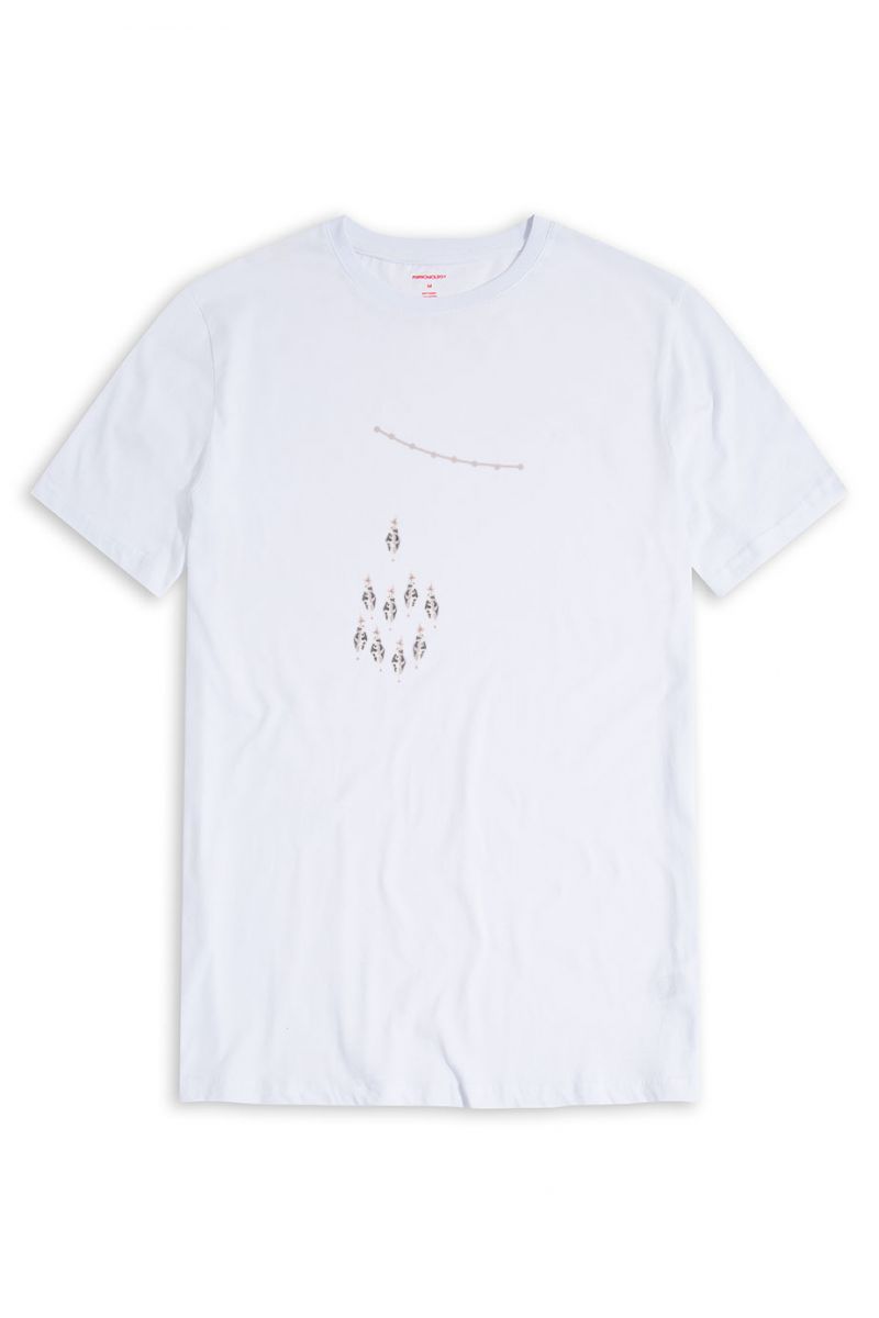 White Soft Fabric Lead Design Short Sleeve Tee
