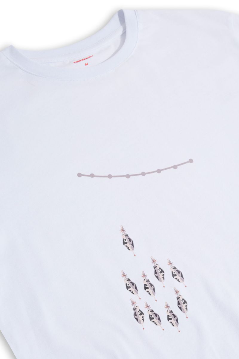 White Soft Fabric Lead Design Short Sleeve Tee