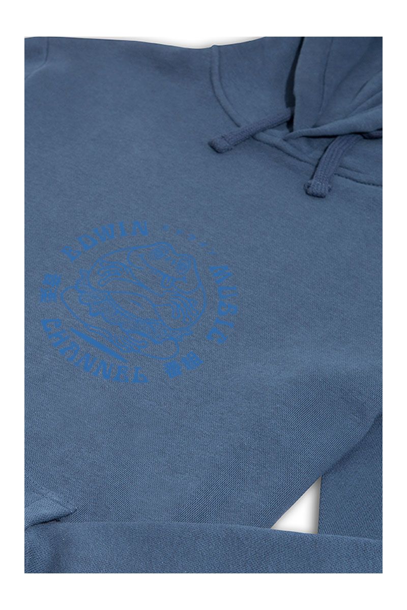 Navy Premium Cotton Music Channel Design Pullover Hoodie