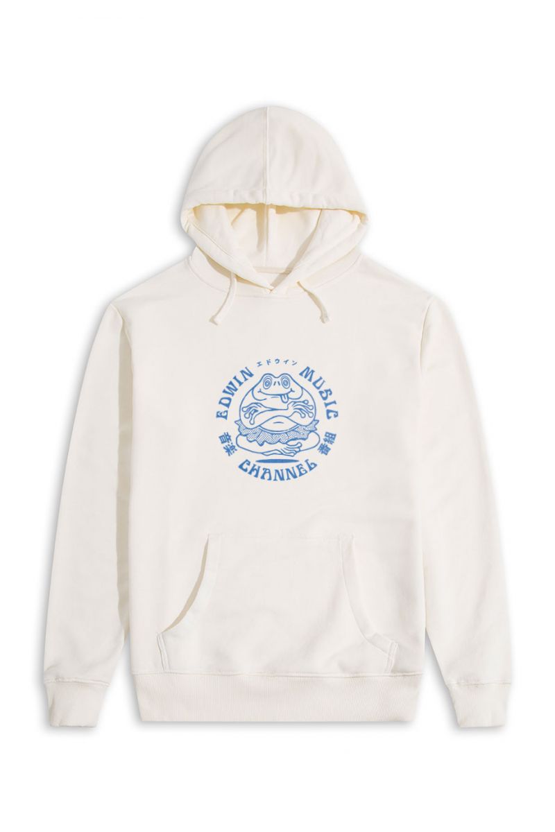 Ecru Premium Cotton Music Channel Design Pullover Hoodie