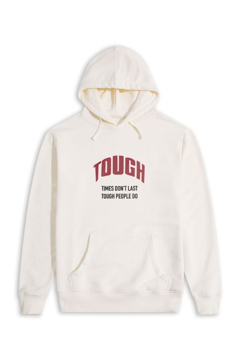 Ecru Premium Cotton Tough , Times Don't Last Tough People Do Design Pullover Hoodie