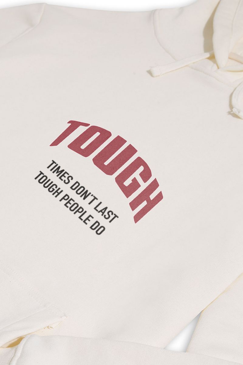 Ecru Premium Cotton Tough , Times Don't Last Tough People Do Design Pullover Hoodie