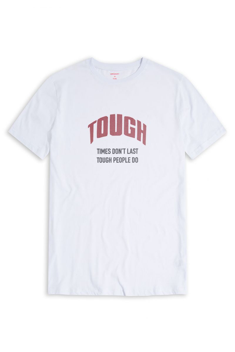 White Soft Fabric Tough , Times Don't Last Tough People Do Design Short Sleeve Tee