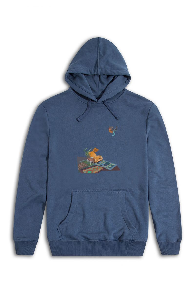 Navy Premium Cotton Woolgather Design Pullover Hoodie