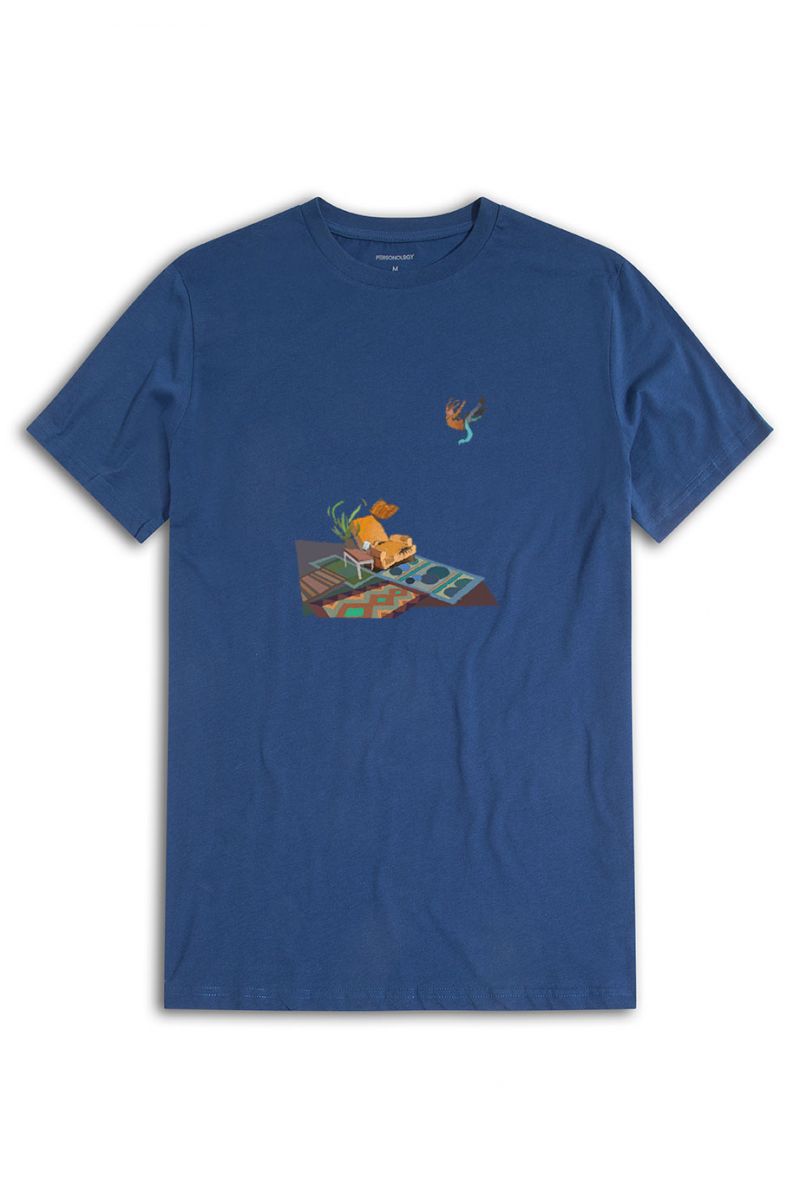 Navy Soft Fabric Woolgather Design Short Sleeve Tee