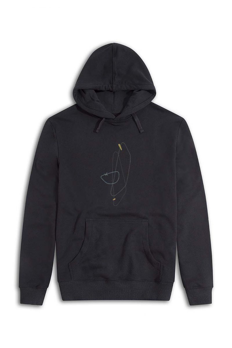 Black Premium Cotton Anirola Design Pullover Hoodie